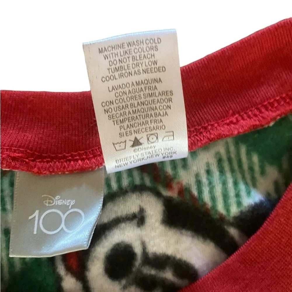 Disney Christmas Mickey & Minnie Mouse Fleece Pajama Set Green Red Plaid Comfy - Picture 9 of 9